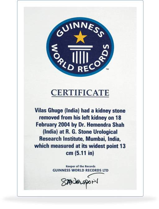 RG Stone Guinness Book of World Records Certificate